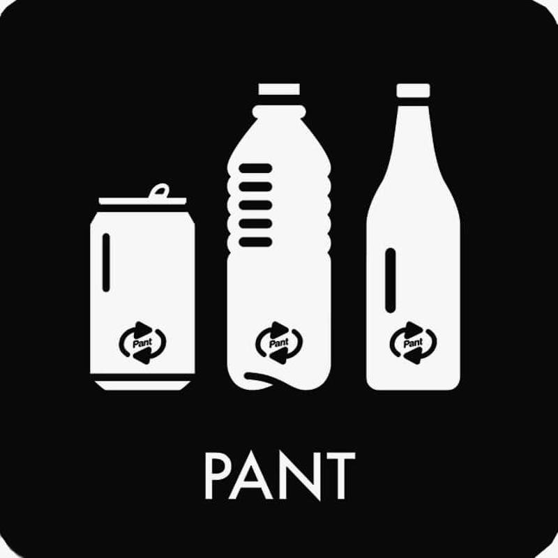 Piktogram affaldssortering Bica PANT 12x12cm hvid/sort