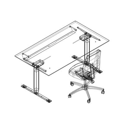 Hæve-sænke bord Dencon 12874 1600x900 mm