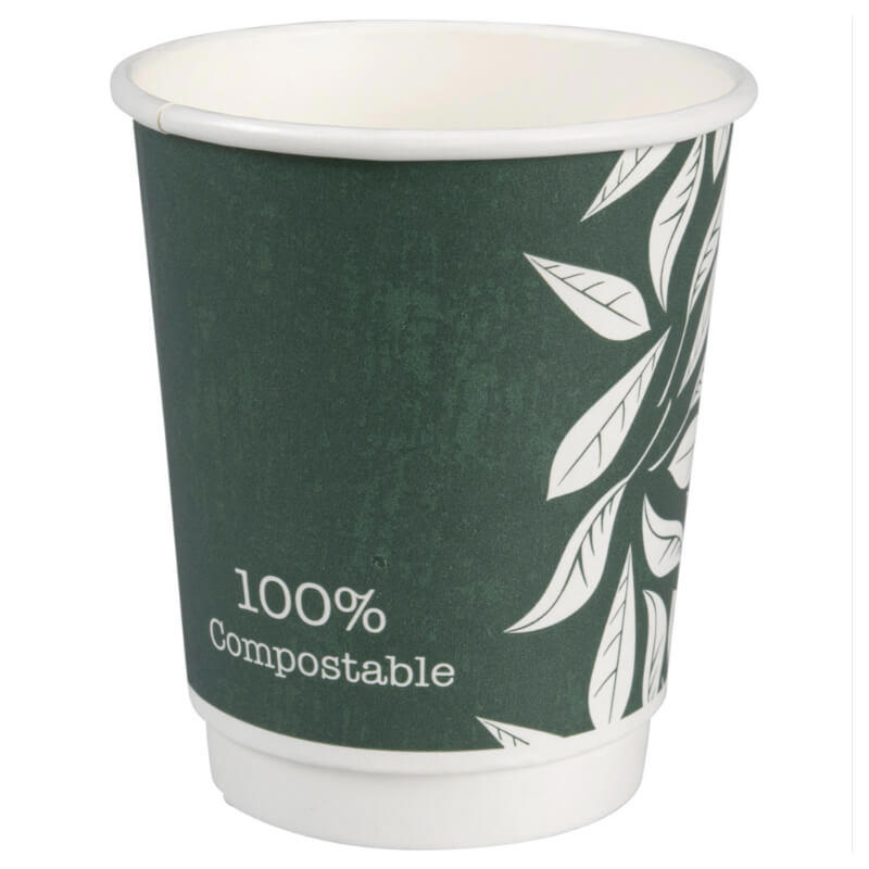 Kaffebæger 8oz Gastro-Line PLA/pap 25stk 24cl grøn