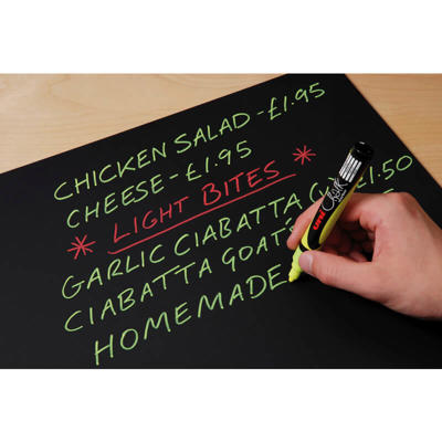 Chalk marker Uni PWE-5M t/whiteboard, glas, 2,5mm 4 ass./pk.