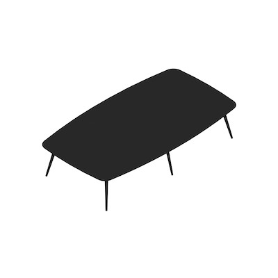 Konferencebord Dencon XL 1903 360x200 HPL sort/sort