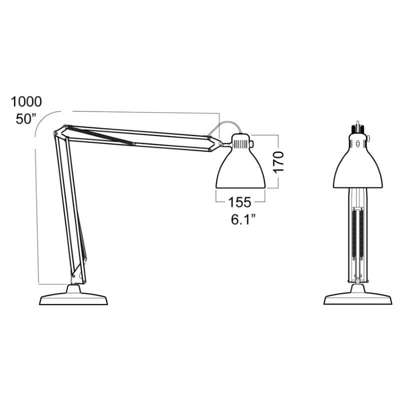 Lampe Luxo Led L-1, alugrå