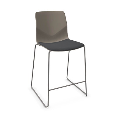 Kantinestol FourSure 90 sædepolst. Clay, varmgrå stel