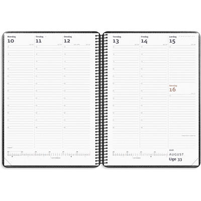 Diplomat ugekalender m/spiral sort kunstskind 2026