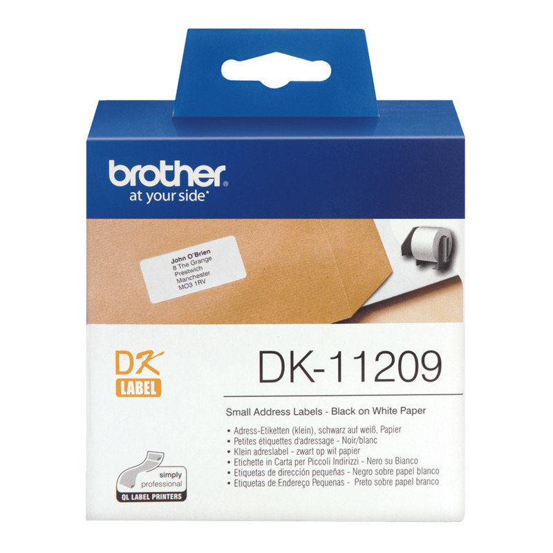 Label Brother hvid DK11209 29x62mm adresse 800stk/pk