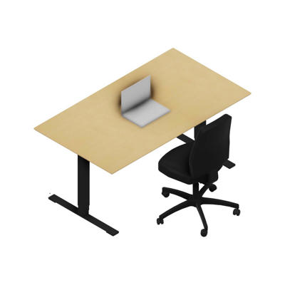 Hæve-sænke bord Dencon 12874 1600x900 sort stel eg pl