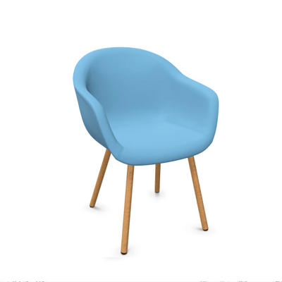 Stol Dauphin Fiore Club FI-7470 gæstestol blå/bøg stel