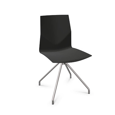 Konferencestol FourCast 2 sort plast skal m. krom stel