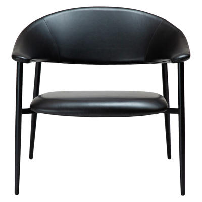 Loungestol Rover Vintage sort kunstlæder /sort stoleben