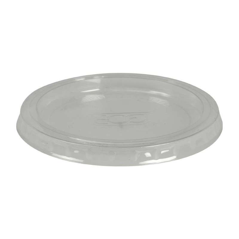 Låg til portionsbæger PLA Snap-on rund Ø7cm 100stk klar 