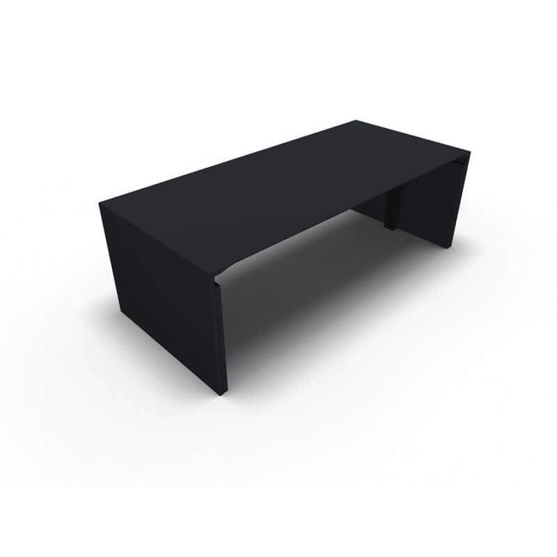 Hæve/sænkebord Dencon Gavlbord 180x90 m/luge sort lin. m