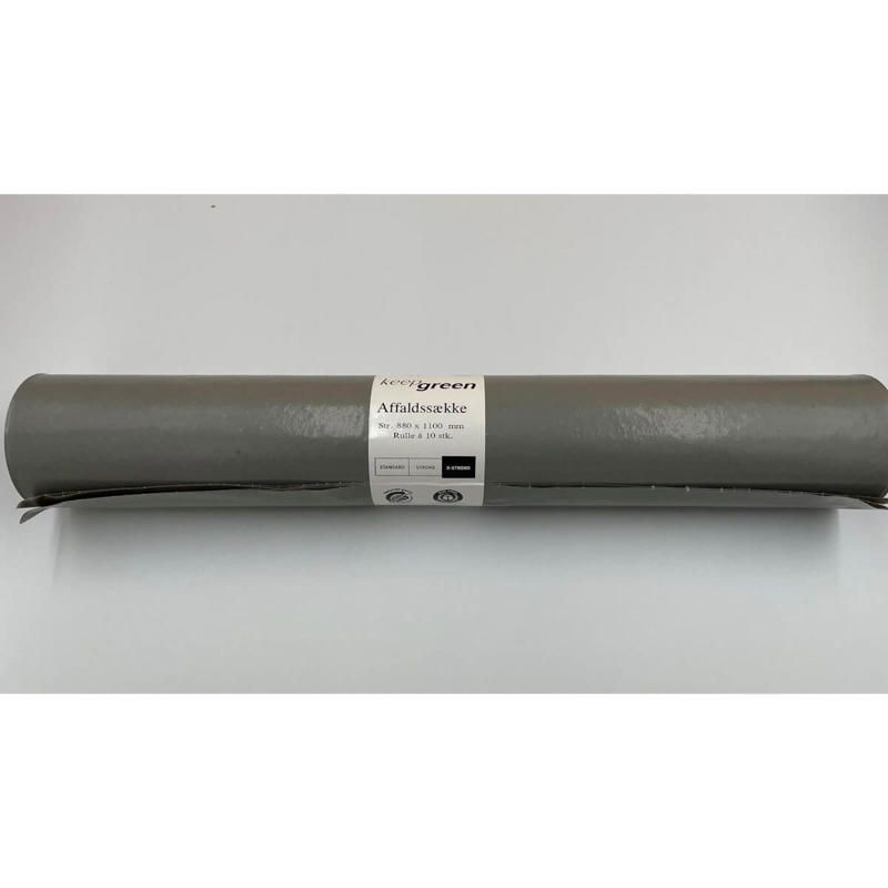 Affaldssæk plast KeepGreen grå 800x1100mm 115L 70my /10