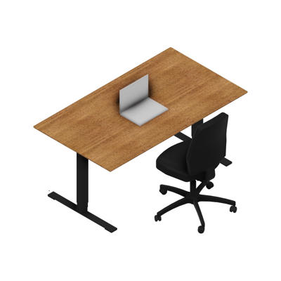 Hæve-sænke bord Dencon 12874 1600x900 sort stel valnød pl