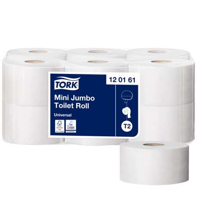 Toiletpapir Tork Jumbo Mini T2 Univers 1-lag 240m 120161 12r