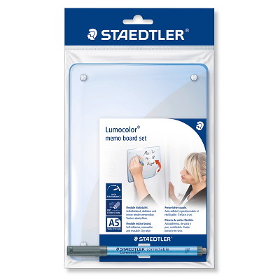 Memoboard sæt Staedtler Lumocolor A5 selvkl. aftag. m/pen