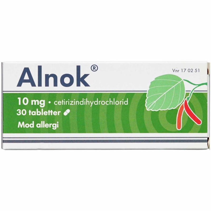 Håndkøbsmedicin antihistamin Alnok tabl. 10mg pk./60