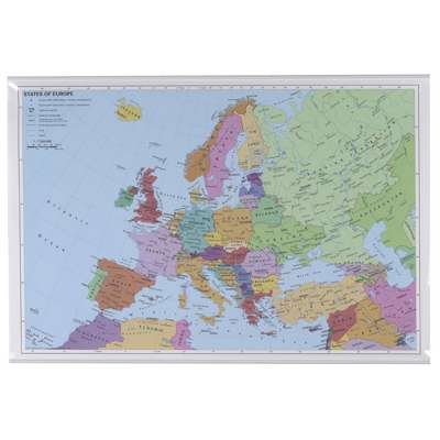 Plakat europakort lamineret 970x670mm