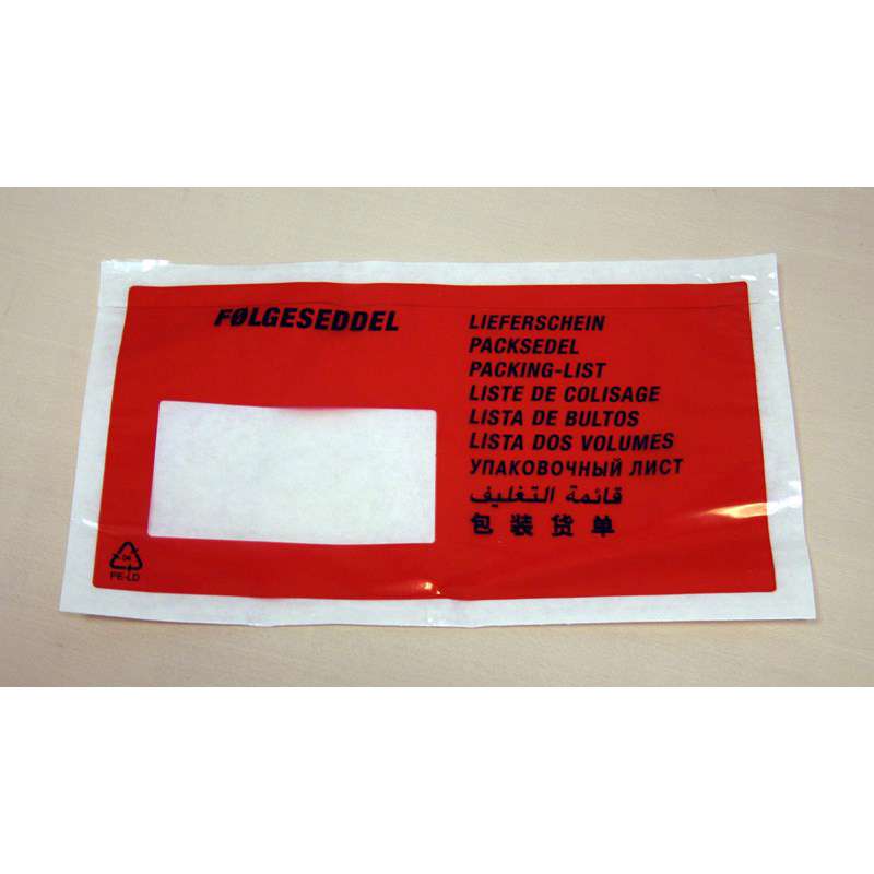 Følgeseddellommer C65 225x122mm m/tryk 10-sprog 1000stk/pk