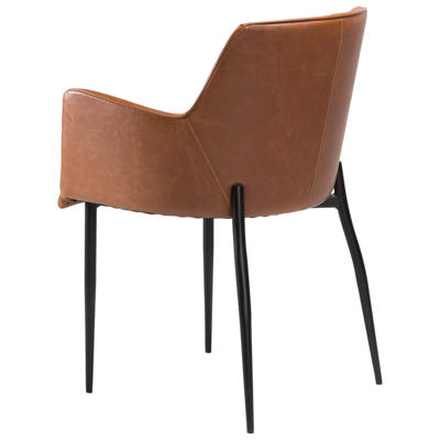 Stol Rombo Vintage lysbrun kunstlæder /sort stoleben