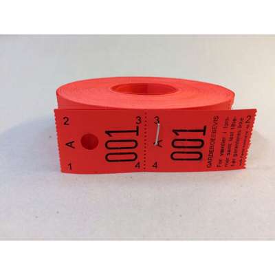 Garderobenumre rød 2-delt 48 2x500stk