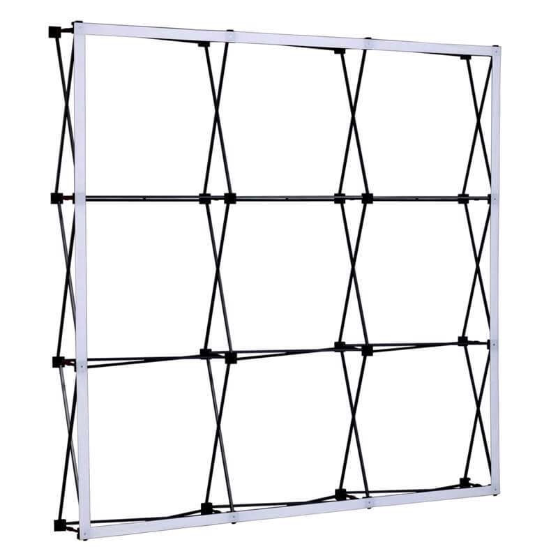 Pop-Up display væg TWIN 3x3m sort