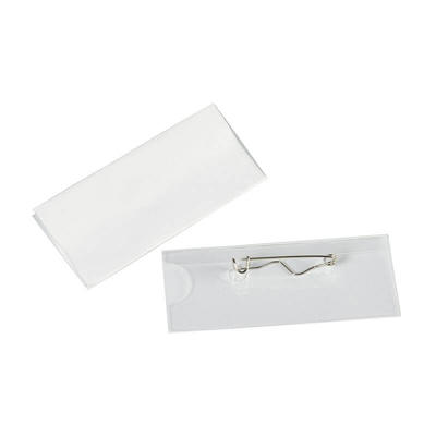 Navneskilte 30x70mm hvid m/nål & papindlæg /50