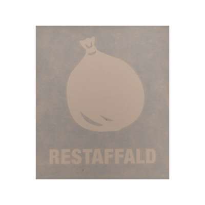 Piktogram affaldssortering Bica RESTAFFALD 15x15cm Hvid/klar
