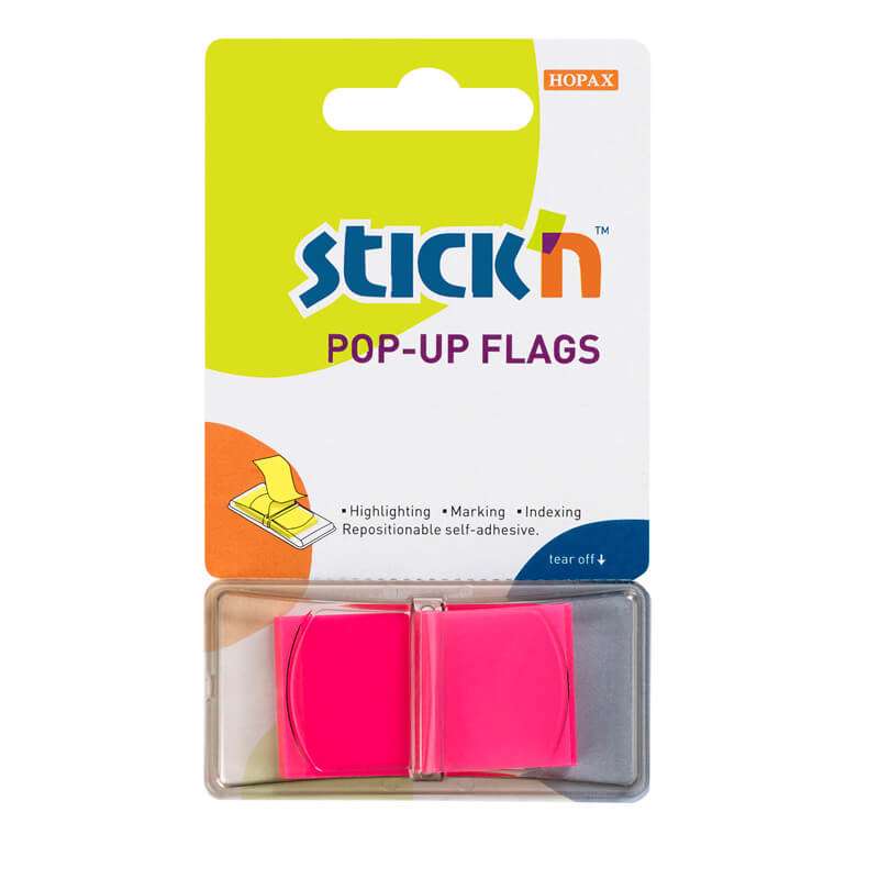 Indexfaner Stick'N Pop Up rød 45x25mm 50stk/pk