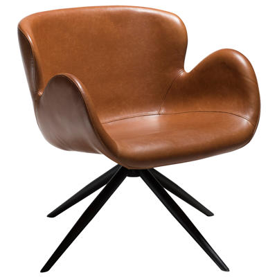 Loungestol Gaia Vintage lysbrun kunstlæder/sort