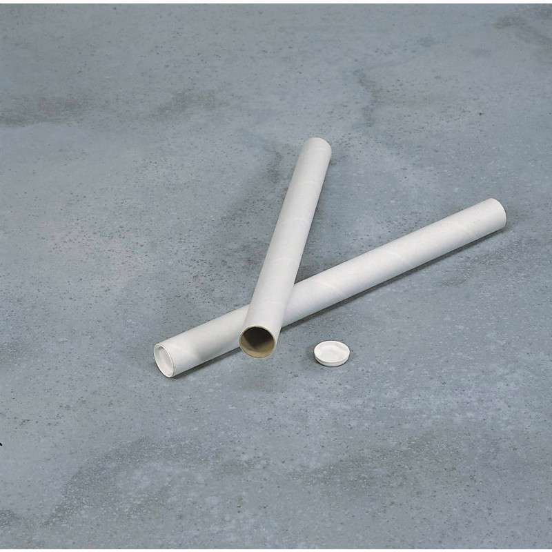 Paprør hvid m/låg Ø70x2x650mm /24