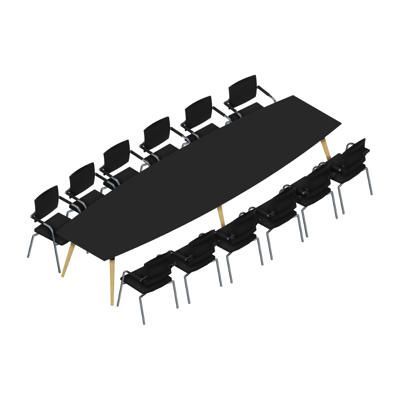 Konferencebord Dencon XL 1931 412x120 HPL sort/eg