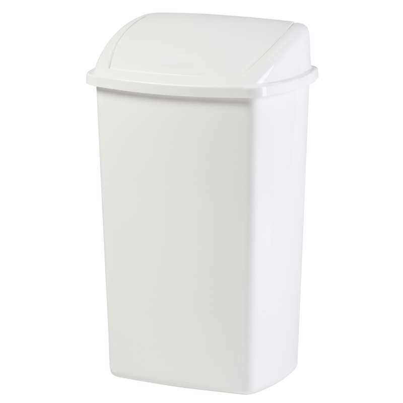 Affaldsspand plast m/vippelåg 50L hvid