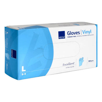 Handske vinyl str. L pudderfri/100 stk.