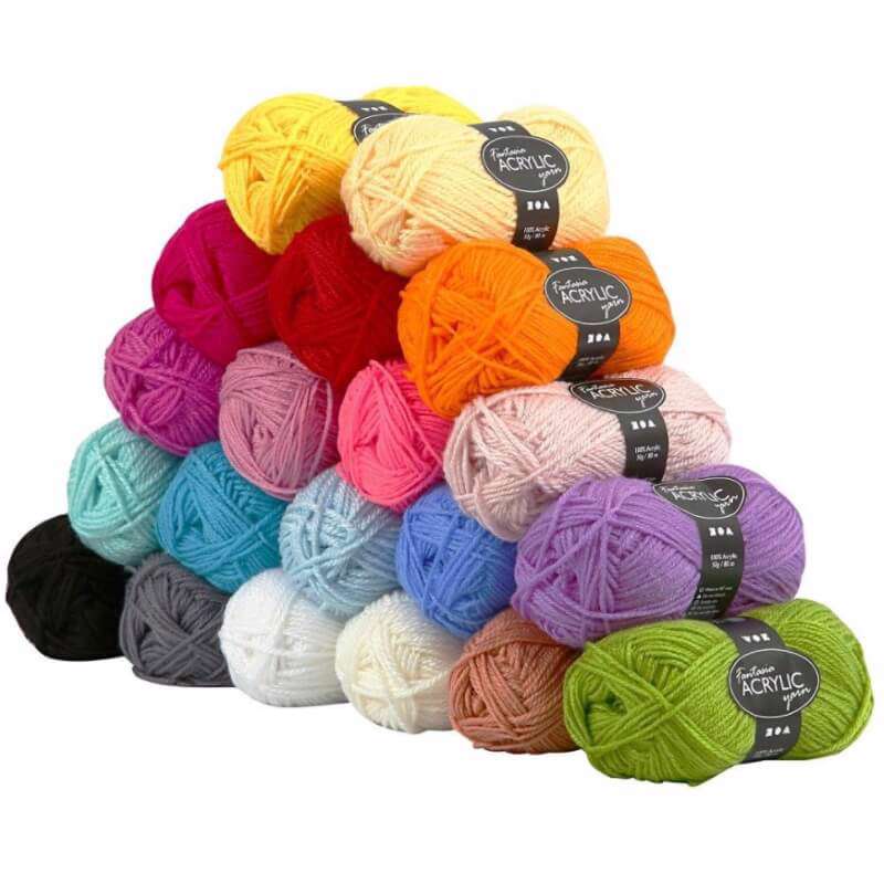 Akrylgarn Fantasia  80m 20x50g ass