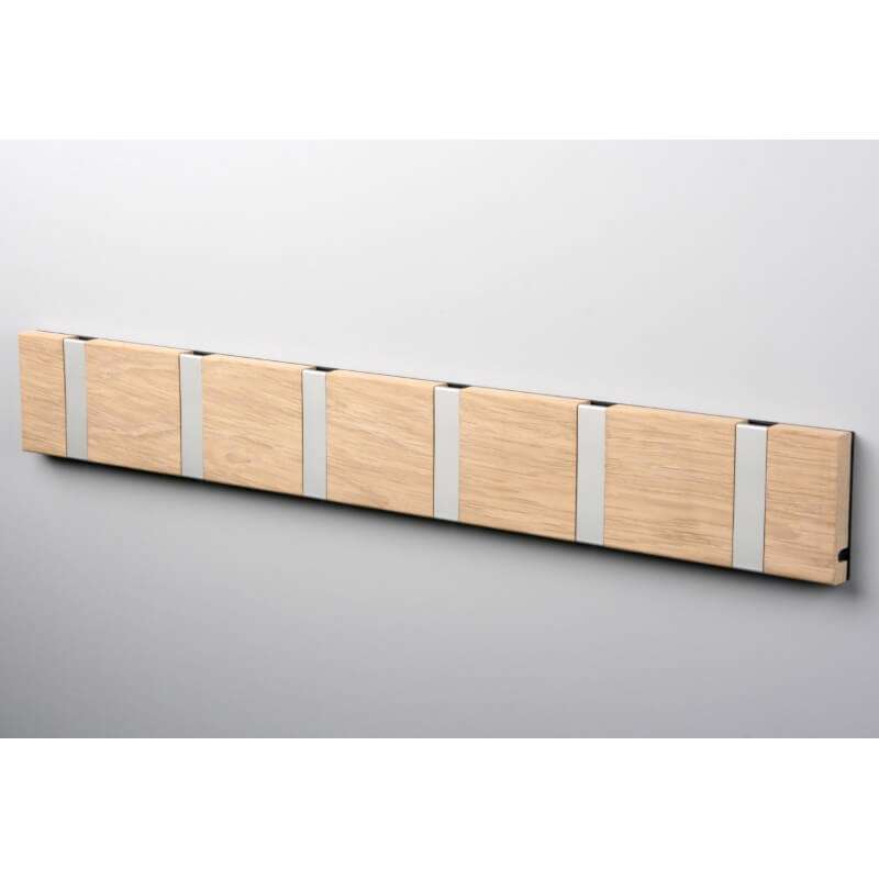 Knagerække Knax vandret ahorn/grå, m/6