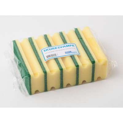 Skuresvamp Cleanline gul/grøn /5