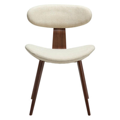 Stol Buckle Frosted Almond boucle stof /valnød stoleben