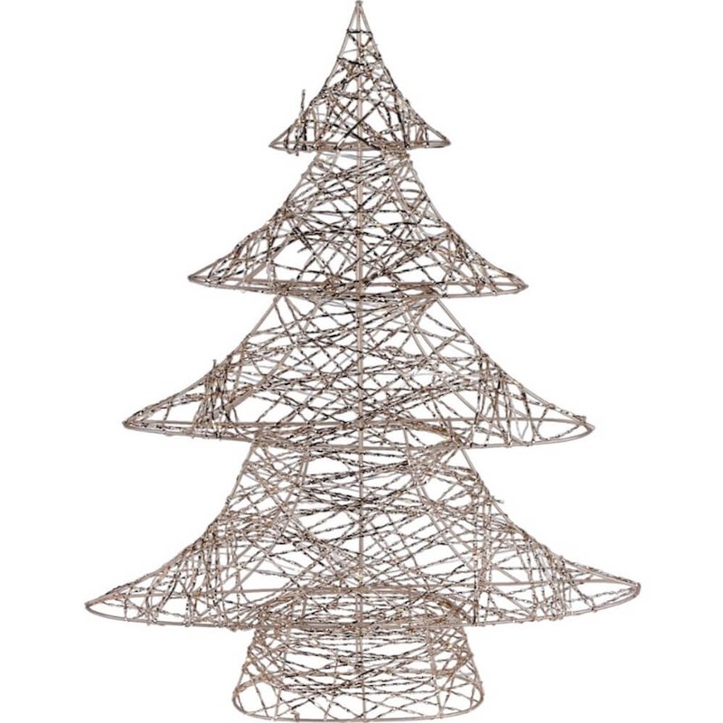 Juletræ LED 50x13x60 metal guld