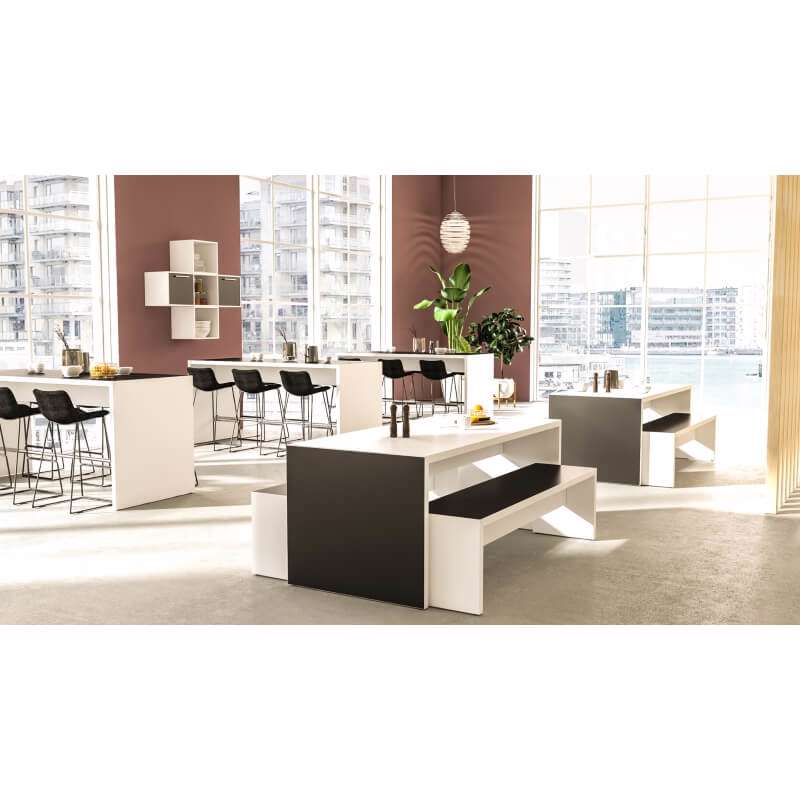 Højbord/Portal Dencon 1727 180x60x93cm sort/hvid