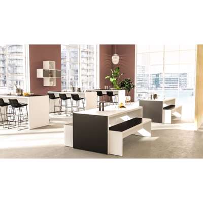 Højbord/Portal Dencon 1727 180x60x93cm sort/hvid