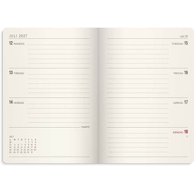 Forma Deluxe A6 ugekalender 2027 Mayland tværf. brun kunstsk