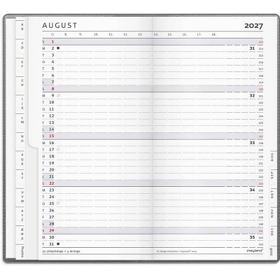 Index Planner månedskalender 2027 Mayland mørkegrå PP-plast