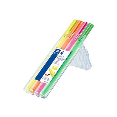 Tekstmarker Staedtler 362 Triplus 1-4mm rund ass. 4stk/pk