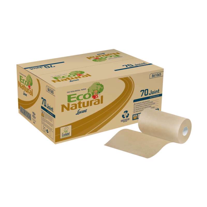 Aftørringspapir Lucart T3 2-lags Mini 70mx22,8cm Ø13cm /12