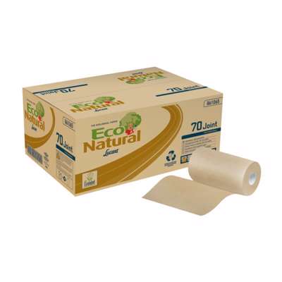 Aftørringspapir Lucart T3 2-lags Mini 70mx22,8cm Ø13cm /12