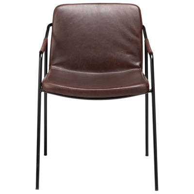 Stol Boto Vintage cocoa kunstlæder/sort stoleben