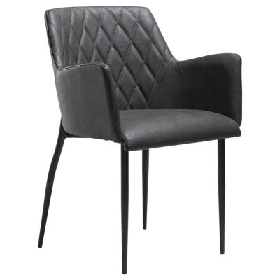 Stol Rombo Vintage grå kunstlæder /sort stoleben