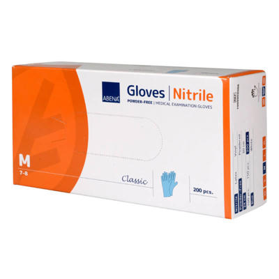 Nitrilhandske medium blå pudderfri 200stk/pak