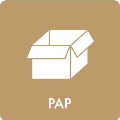 Piktogram affaldssortering Bica 12x12 PAP hvid/beige