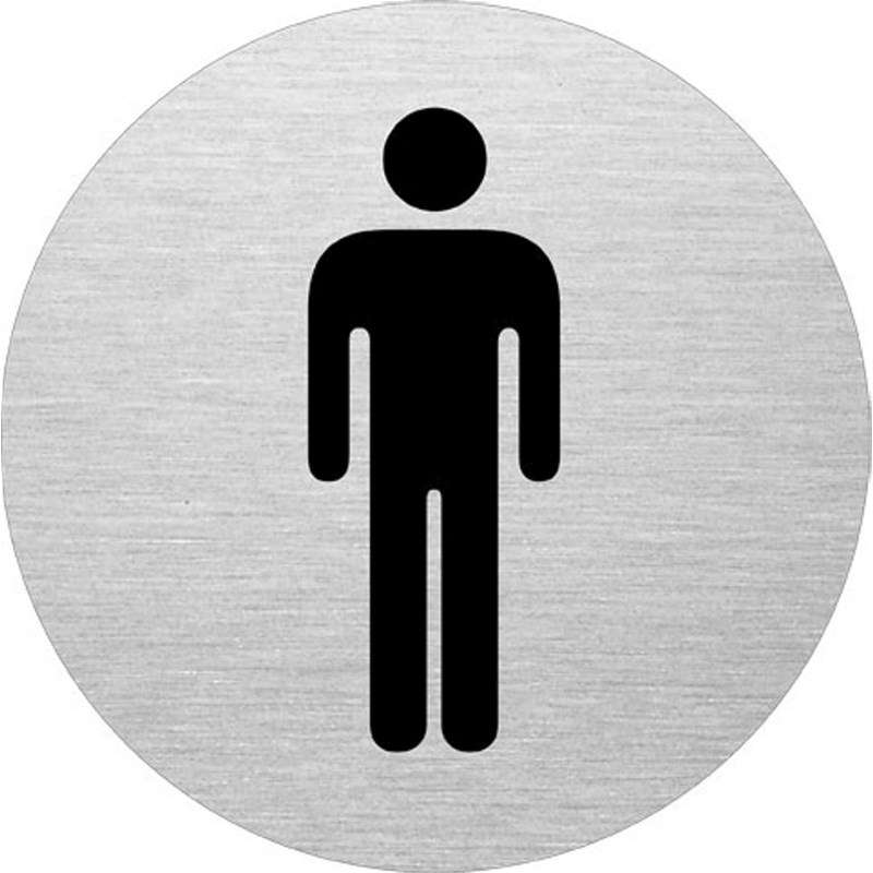 Skilt Herretoilet Ø:75mm aluminium